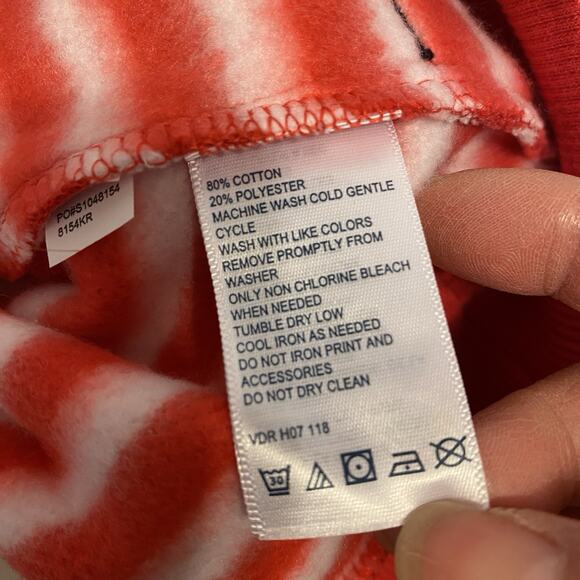 Nautica Women M Soft Fleece Hoodie Pullover Sweatshirt Pocket Logo Red White - Picture 5 of 9